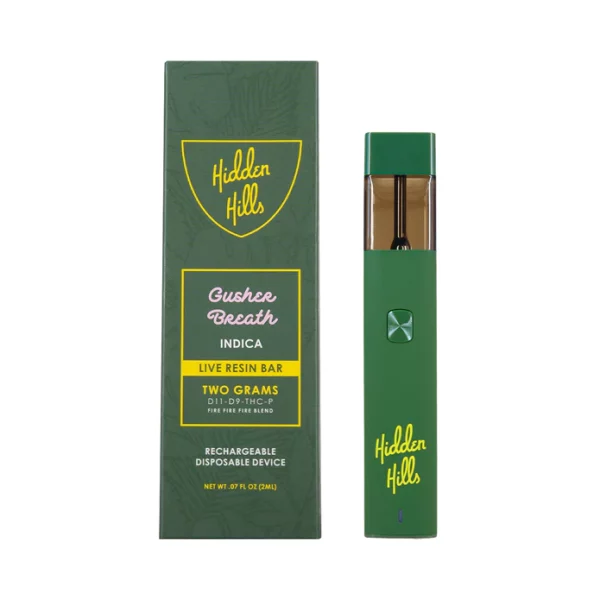 Hidden Hills Delta 9 Delta 11 THCP Disposable Vape Gusher Breath 2g