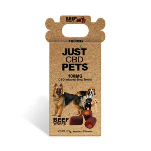 JustCBD CBD Dog Treats 100mg - Beef Wraps