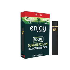 Enjoy Live Rosin Pure THCA Disposable 1g - Durban Poison For Social