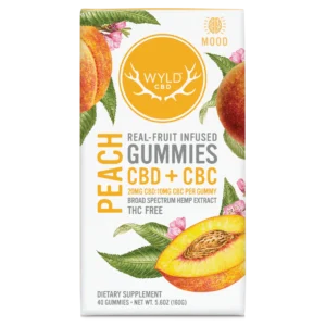Wyld THC Free Peach CBD Gummies Broad Spectrum Hemp Extract